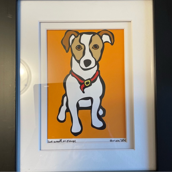 Jack Russell On Orange By Marc Tetro - Picture 2 of 9